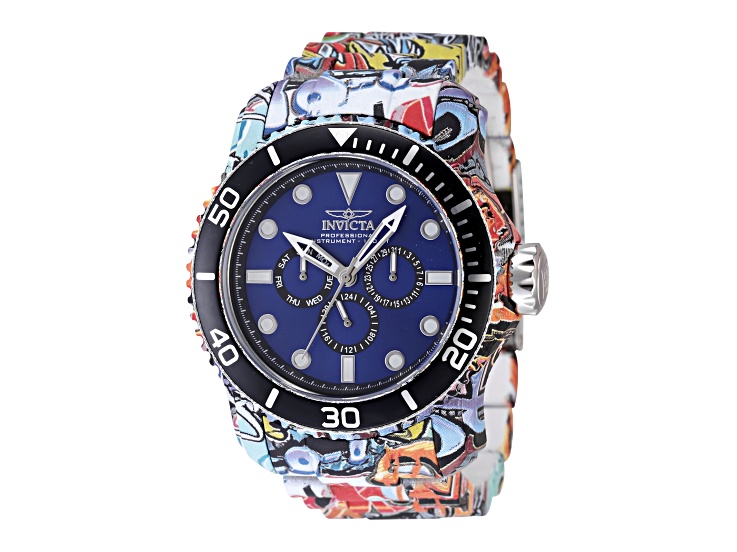 Invicta Pro Diver 48.8mm Blue Dial Multi-color Stainless Steel Chronograph Quartz Watch