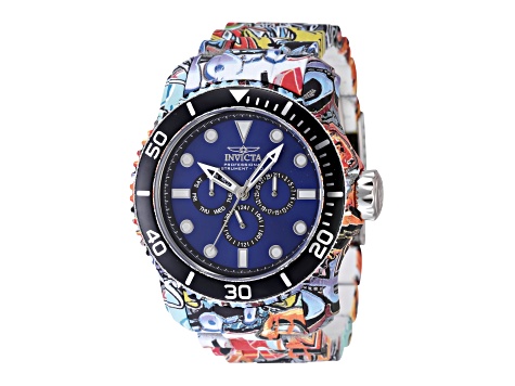 Invicta Pro Diver 48.8mm Blue Dial Multi-color Stainless Steel Chronograph Quartz Watch