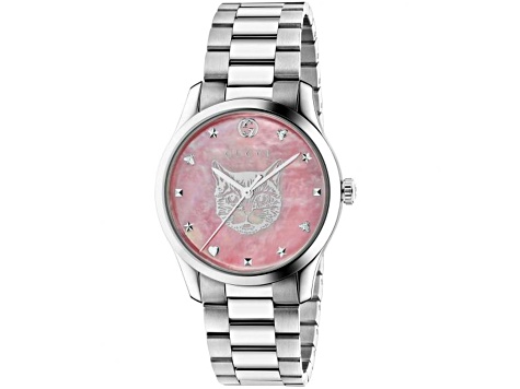 Gucci Women's G-Timeless Pink Dial, Stainless Steel Watch