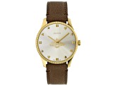 Gucci Women's G-Timeless White Dial, Brown Leather Strap Watch