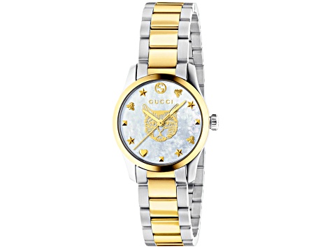 Gucci Women's G-Timeless White Dial, Two tone Stainless Steel Watch
