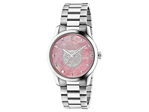 Gucci Women's G-Timeless Pink Dial, Stainless Steel Watch