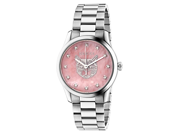 Gucci Women's G-Timeless Pink Dial, Stainless Steel Watch - 17L30H