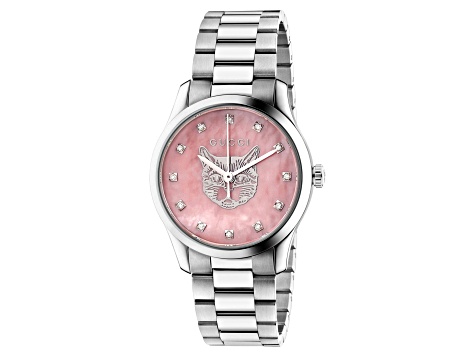 Gucci Women's G-Timeless Pink Dial, Stainless Steel Watch