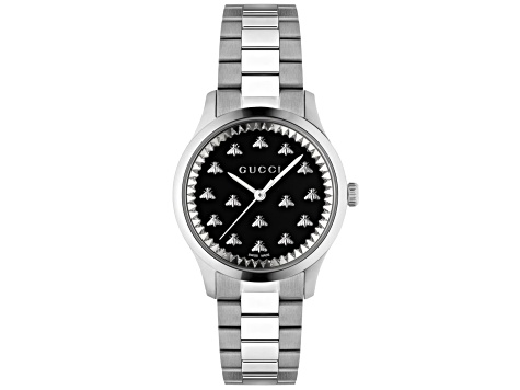 Gucci Women's G-Timeless Black Dial, Stainless Steel Watch