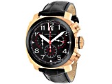 Christian Van Sant Men's Grand Python Black Dial, Black Leather Strap Watch