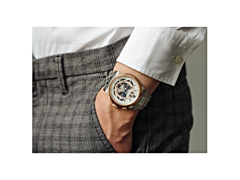 Thomas Earnshaw Men's Hansom 44mm Quartz Watch, Two Tone Rose