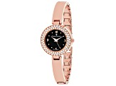 Christian Van Sant Women's Palisades Black Dial, Rose Stainless Steel  Watch