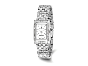 Ladies Charles Hubert Solid Stainless Steel White Dial 20x25mm Watch