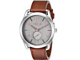 Nixon Men's C45 Gray Dial Brown Leather Strap Watch