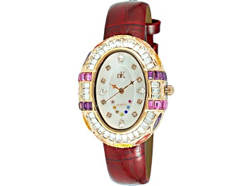 Picture of Adee Kaye Women's Marquee Red Leather Strap Watch