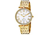 Christian Van Sant Women's Hush White Dial, Yellow Stainless Steel Watch