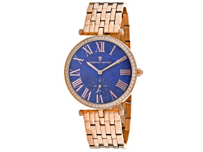 Christian Van Sant Women's Hush Blue Dial, Rose Stainless Steel Watch
