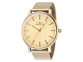 Invicta Wildflower 38mm Yellow Stainless Steel Mesh Band Quartz Watch