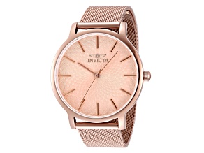 Invicta Wildflower 38mm Rose Stainless Steel Mesh Band Quartz Watch