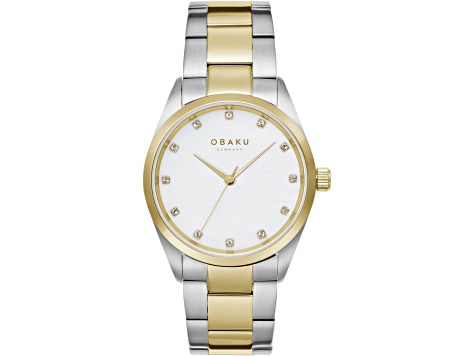 Obaku Women's Chili Butter Yellow Bezel Two-tone Stainless Steel Watch