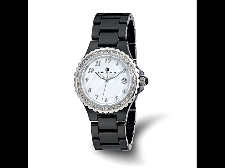 Charles Hubert Ladies Stainless Steel Black Leather Band 38mm Watch Charles Hubert Ladies Stainless Steel Black Leather Band  main image 3