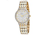 Bulova Women's Phantom White Dial, Yellow Stainless Steel Watch