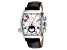 Christian Van Sant Men's Grandeur White Dial with Multi-color Accents, Black Leather Strap Watch