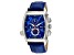 Christian Van Sant Men's Grandeur Navy Dial with Blue Accents, Blue Leather Strap Watch