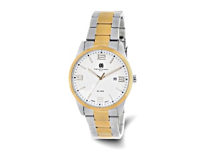 Charles Hubert Two-Tone Stainless Steel White Dial Watch