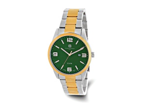 Charles Hubert Two-Tone Stainless Steel Green Dial Watch
