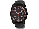 Locman Men's Stealth Brown Dial Black Leather Strap Watch