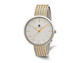 Ladies Charles Hubert Two-tone IP-plated Stainless Steel White Dial Watch
