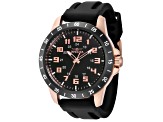 Invicta Men's Pro Diver 45mm Black Dial Rose Accents Black Silicone Strap Quartz Watch
