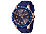Invicta Men's Pro Diver 45mm Blue Dial Rose Accents Blue Silicone Strap Quartz Watch