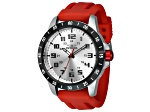 Invicta Men's Pro Diver 45mm White Dial Red Silicone Strap Quartz Watch
