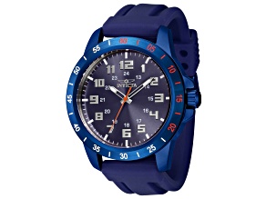 Invicta Men's Pro Diver 45mm Blue Dial and Bezel Blue Silicone Strap Quartz Watch