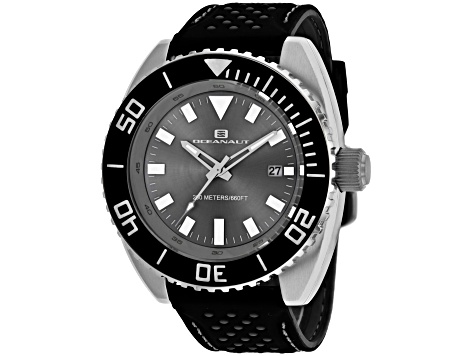 Oceanaut Men's Submersion Gray Dial, Black Bezel, Black Rubber Strap Watch