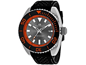 Oceanaut Men's Submersion Gray Dial, Red Bezel, Black Rubber Strap Watch