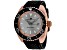 Oceanaut Men's Submersion Metallic Silver Dial, Rose Bezel, Black Rubber Strap Watch