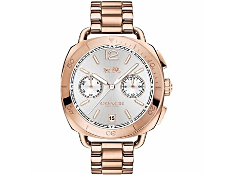 Coach Women's Tatum White Dial, Rose Stainless Steel Watch