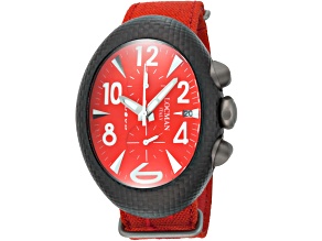 Locman Men's Nuovo Red Dial Black Bezel Red Nylon Strap Watch