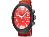 Locman Men's Nuovo Red Dial Black Bezel Red Nylon Strap Watch
