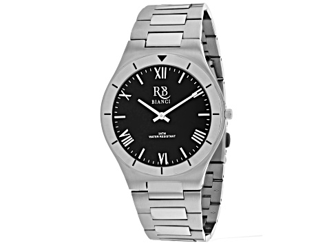 Roberto Bianci Men's Eterno Black Dial, Stainless Steel Watch