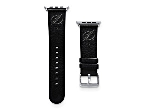 Gametime NHL Tampa Bay Lightning Black Leather Apple Watch Band (42/44mm M/L). Watch not included.