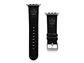 Gametime NHL Toronto Maple Leafs Black Leather Apple Watch Band (42/44mm M/L). Watch not included.