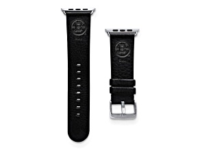 Gametime NHL Boston Bruins Black Leather Apple Watch Band (42/44mm M/L). Watch not included.