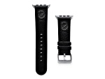 Gametime NHL Buffalo Sabres Black Leather Apple Watch Band (42/44mm M/L). Watch not included.