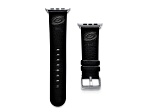 Gametime NHL Carolina Hurricanes Black Leather Apple Watch Band (42/44mm M/L). Watch not included.