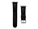 Gametime NHL Chicago Blackhawks Black Leather Apple Watch Band (42/44mm M/L). Watch not included.