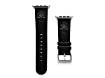 Gametime NHL Colorado Avalanche Black Leather Apple Watch Band (42/44mm M/L). Watch not included.