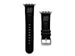 Gametime NHL Columbus Blue Jackets Black Leather Apple Watch Band (42/44mm M/L). Watch not included.