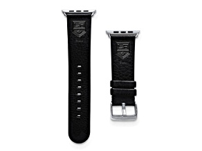 Gametime NHL Los Angeles Kings Black Leather Apple Watch Band (42/44mm M/L). Watch not included.