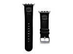 Gametime NHL Montreal Canadiens Black Leather Apple Watch Band (42/44mm M/L). Watch not included.