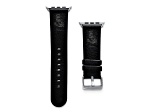 Gametime NHL Ottawa Senators Black Leather Apple Watch Band (42/44mm M/L). Watch not included.